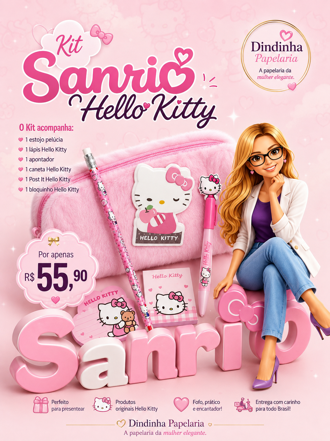 Kit HelloKitty Luxo